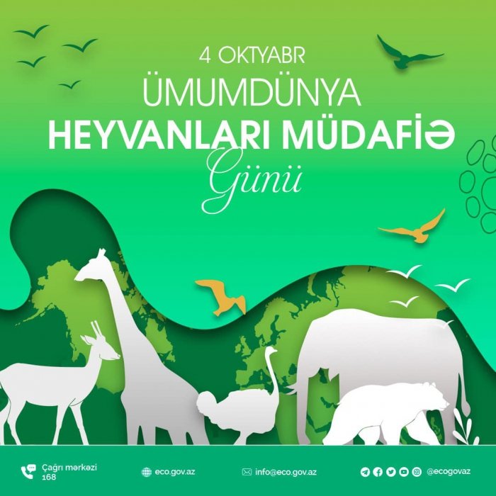 4 oktyabr Ümumdünya Heyvanlar Günü və ya Ümumdünya Heyvanları Müdafiə Günü kimi qeyd edilir