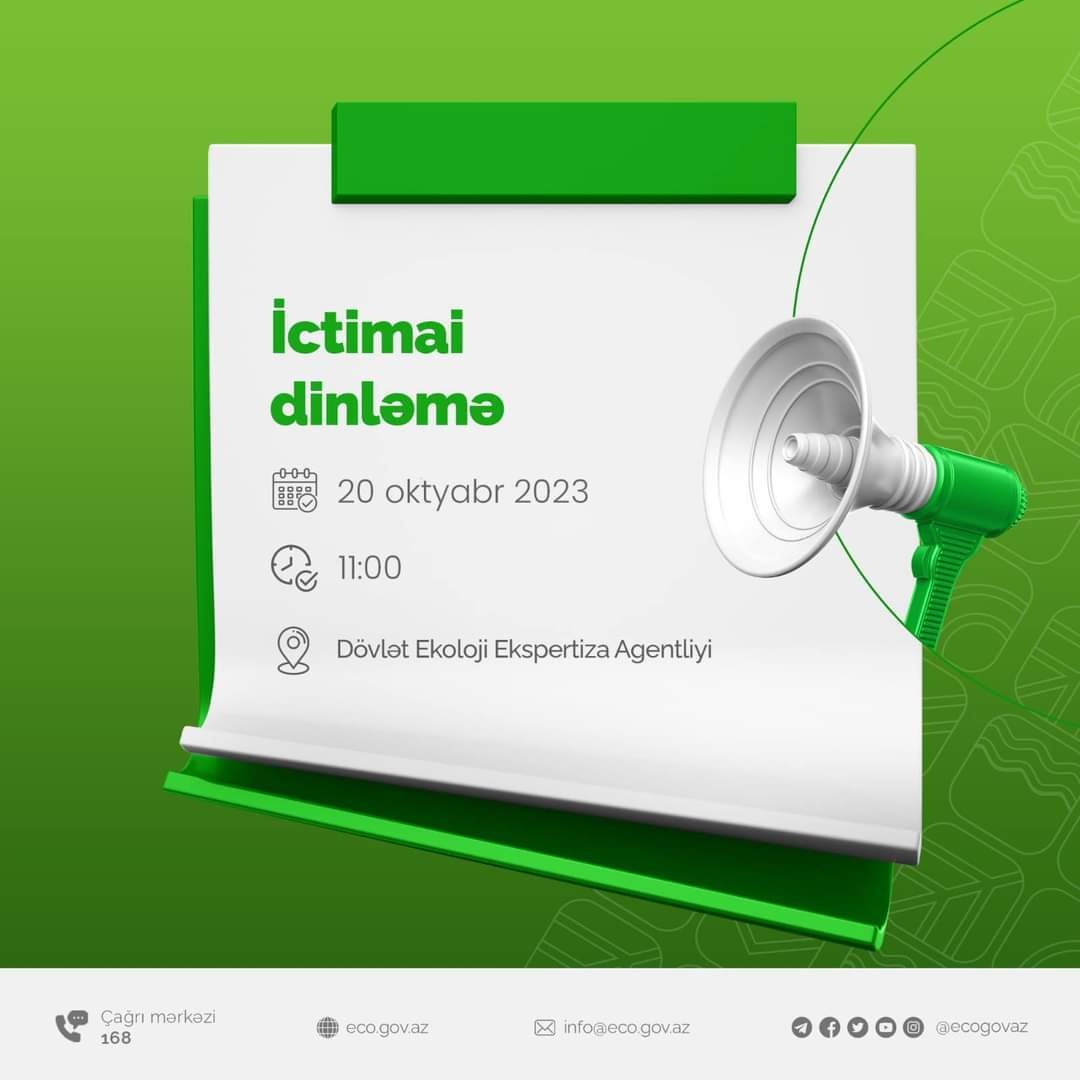 Bu layihə ilə bağlı ictimai dinləmə keçiriləcək