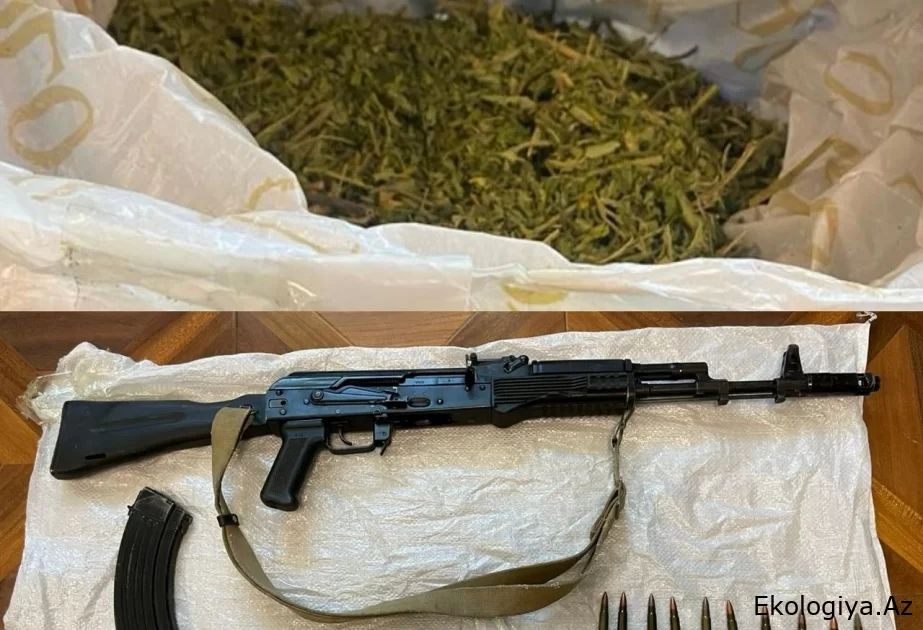 Xızıda əvvəllər məhkum olunmuş şəxslərdən “Kalaşnikov” avtomatı və yarım kiloqrama yaxın marixuana götürülüb