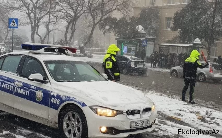 Qarlı havaların yollarda yaratdığı çətinliklərlə bağlı Baş DYP İdarəsinin məlumatı