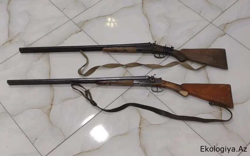 Biləsuvar sakinlərindən qanunsuz saxlanılan ov silahları təhvil götürülüb