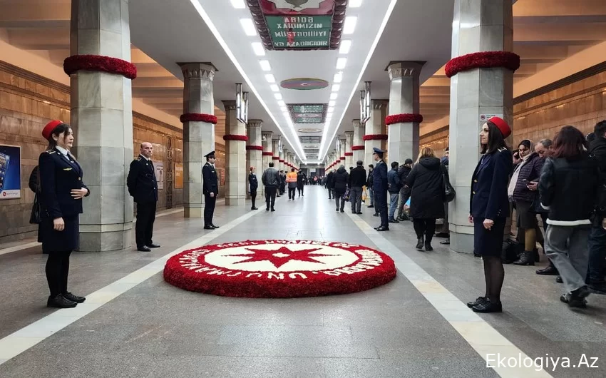 Bakı metrosunda 20 Yanvar şəhidlərinin xatirəsi yad edilir