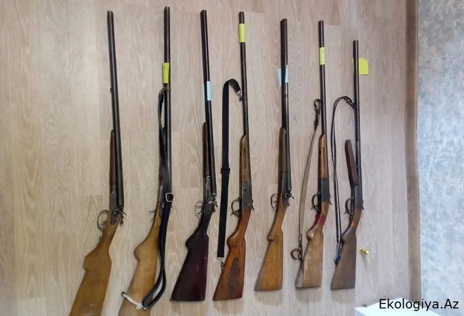Şirvanda 7 nəfərdən müxtəlif kalibrli ov silahları təhvil götürülüb