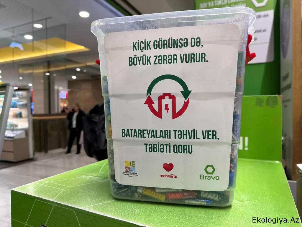 “Batareyaları təhvil ver, təbiəti qoru” layihəsi çərçivəsində 61 kq işlənmiş batareya təhvil alınıb