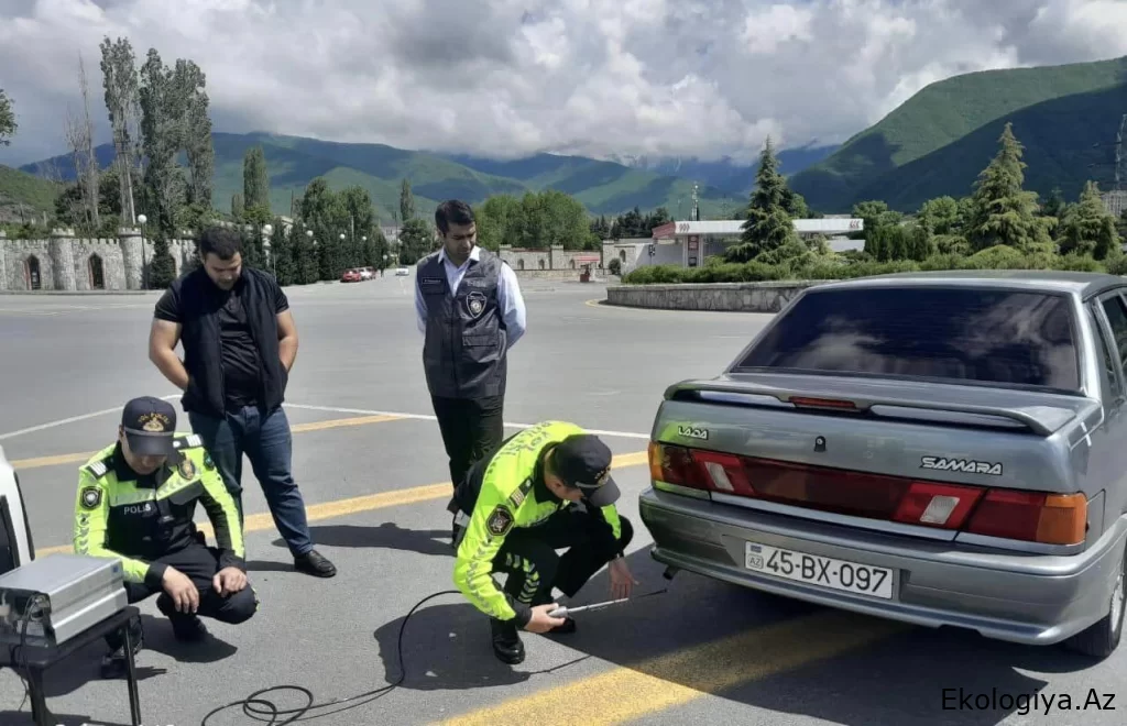 Baş Dövlət Yol Polisi İdarəsinin əməkdaşları “Təmiz hava” aylığı çərçivəsində reydlər keçirilib - FOTO
