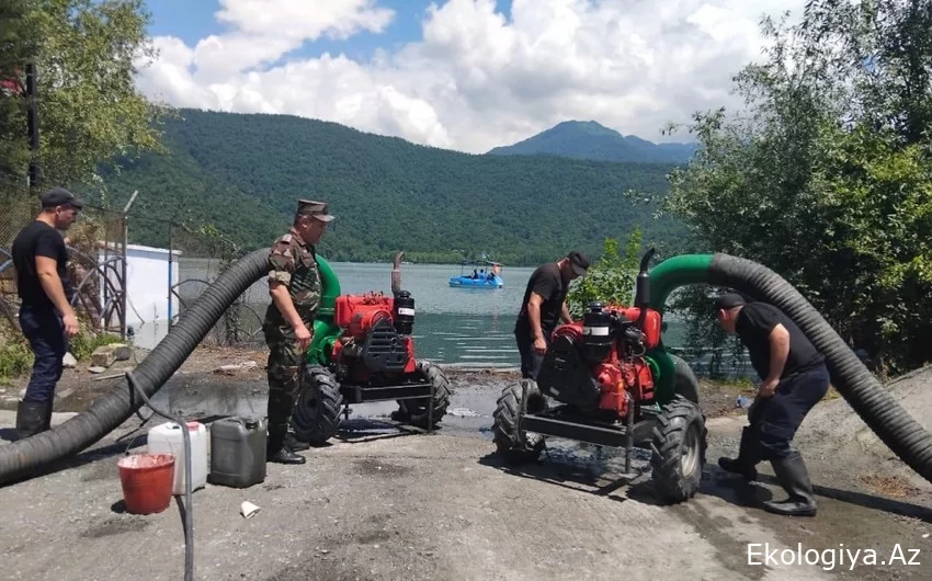 Güclü yağıntılar səbəbindən Qəbələdəki Nohur göldə daşma riski yaranıb