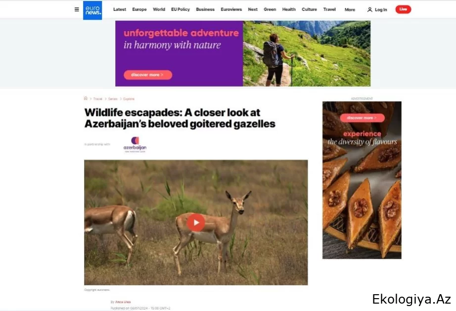 “Euronews” Şirvan Milli Parkı haqqında reportaj yayımlayıb