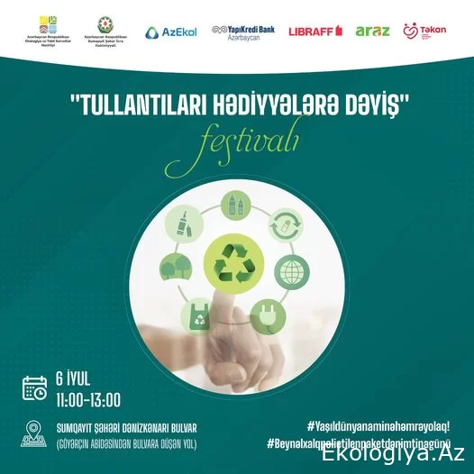 “Beynəlxalq Polietilen Paketdən İmtina Günü” ilə əlaqədar “Tullantıları hədiyyələrə dəyiş” festivalı keçiriləcək