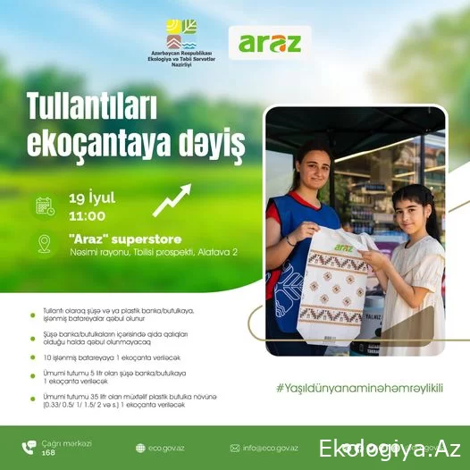Növbəti “Tullantıları ekoçantaya dəyiş” aksiyası keçiriləcək