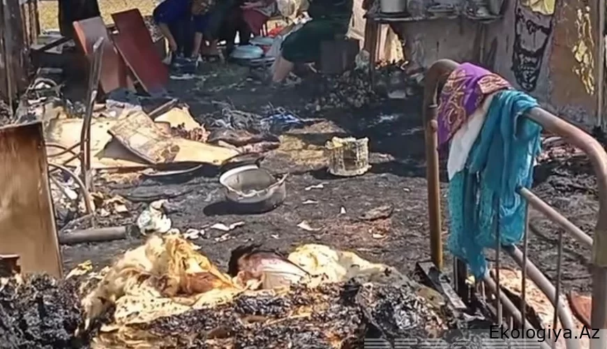 Kəlbəcərdə yaşayış üçün nəzərdə tutulan çadır yanıb