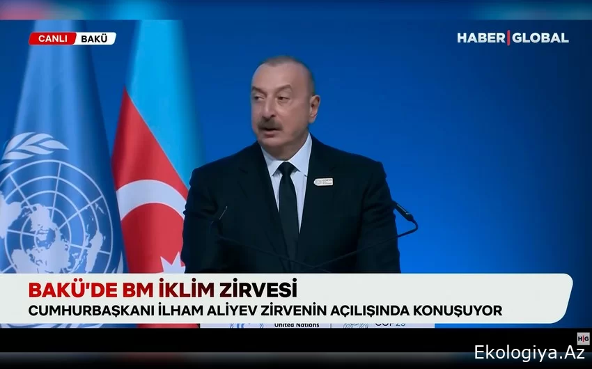 “Haber Global” Azərbaycan Prezidentinin COP29-un Liderlər Sammitindəki çıxışına dair süjet hazırlayıb