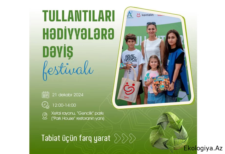Gənclik parkında “Tullantıları hədiyyələrə dəyiş” festivalı keçirilib