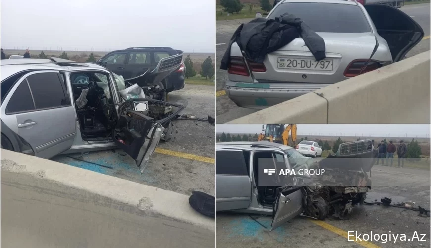Hacıqabulda avtomobil traktora çırpılıb, xəsarət alanlar var