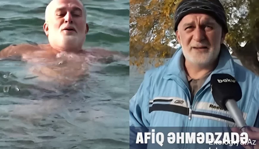 Hər gün Kür çayında çimən 54 yaşlı Mingəçevir sakini: "...qarlı havada da çılpaq qaçıb sonra isə..."