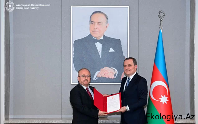 Ceyhun Bayramov Türkiyənin yeni səfiri ilə görüşdü- FOTOLAR