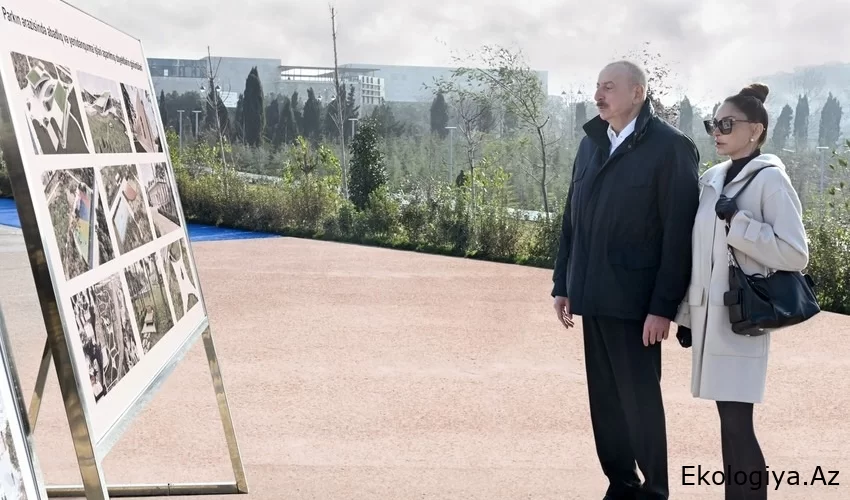 Prezident və xanımı yeni yaradılan parkın AÇILIŞIN EDİBLƏR- FOTOLAR