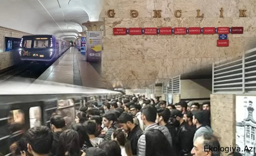 "Gənclik" metrosunda həyəcanlı ANLAR: Qurum işə QARIŞDI