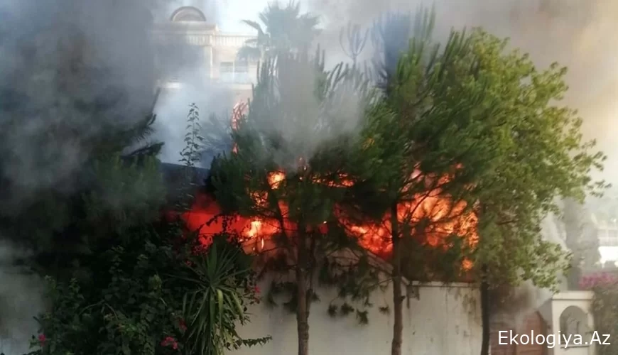Hoteldə güclü YANĞIN BAŞLAYIB - 6 nəfər... - FOTOLAR