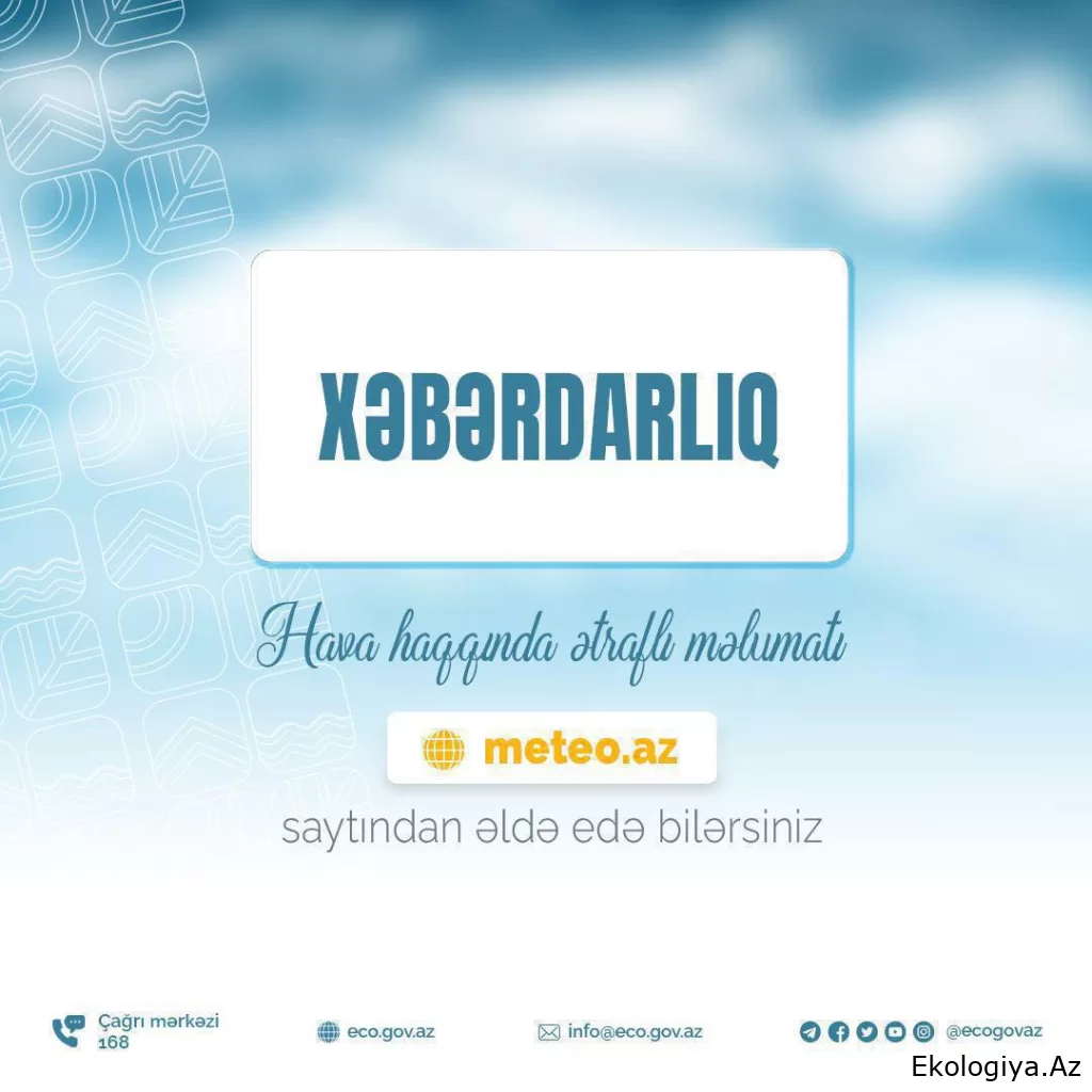 Milli Hidrometeorologiya Xidməti bu tarixlərlə bağlı XƏBƏRDARLIQ ETDİ