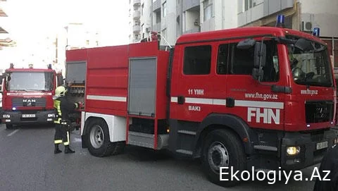 Bakıda ticarət mərkəzi yandı