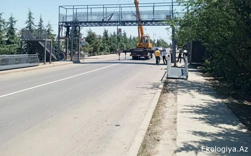 Cəlilabadda ötən il avtoqəza nəticəsində sıradan çıxan yerüstü keçid bərpa olunub