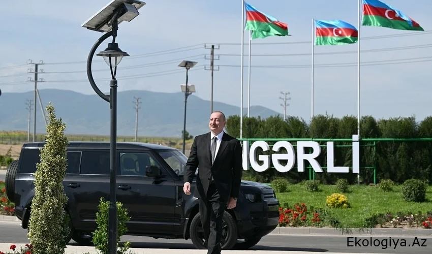 Prezident Ağdamın Kəngərli kəndinin birinci mərhələsinin açılışında iştirak edib - YENİLƏNDİ/FOTO