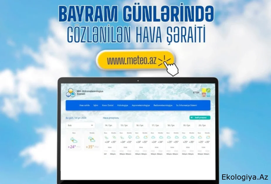 Bayram günlərində gözlənilən hava haqqında məlumat açıqlanıb