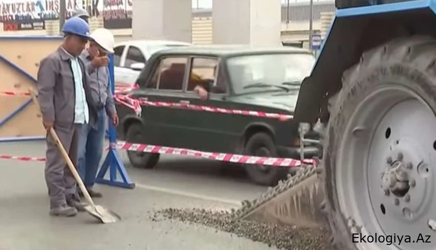 Bakıda yenə yol çökdü - Cümşüd Cümşüdlünün faciəsi təkrarlana bilər - VİDEO