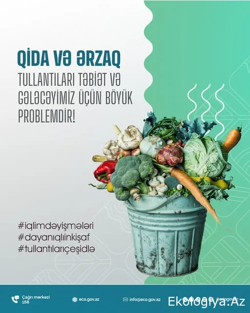 Qida tullantıları – təbiətə zərər, gələcəyə təhlükədir
