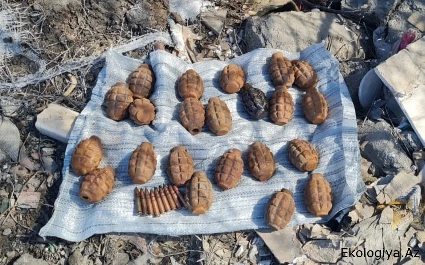 Abşeronda 17 əl qumbarası, 16 partlayıcı və xeyli silah-sursat aşkarlanıb