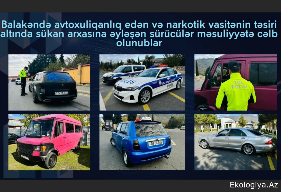 Balakəndə avtoxuliqanlıq edən sürücülər məsuliyyətə cəlb olunublar