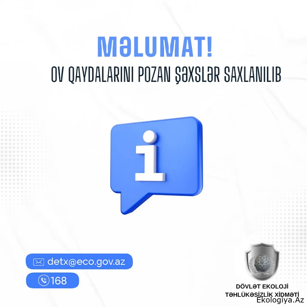 Bu rayonlarda ov qaydalarını pozan şəxslər saxlanıldı