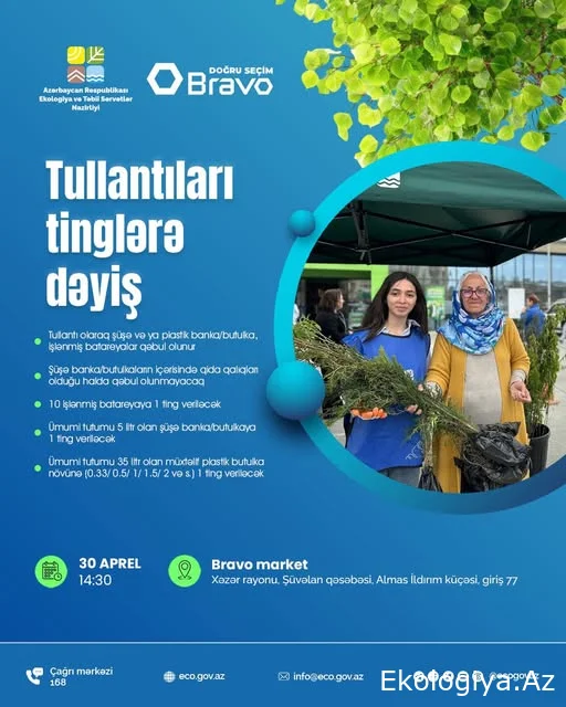 Növbəti  “Tullantıları tinglərə dəyiş” aksiyası bu tarixdə keçiriləcək- ELAN
