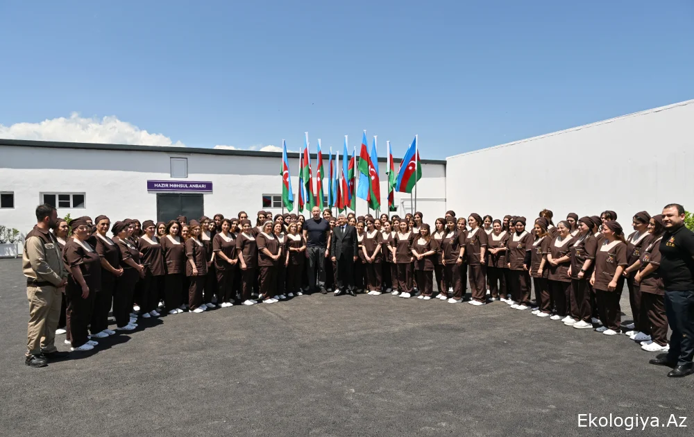 Prezident Xocalı şəhərində “Qarabağ Tekstil Evi” MMC açılışında iştirak edib - FOTO