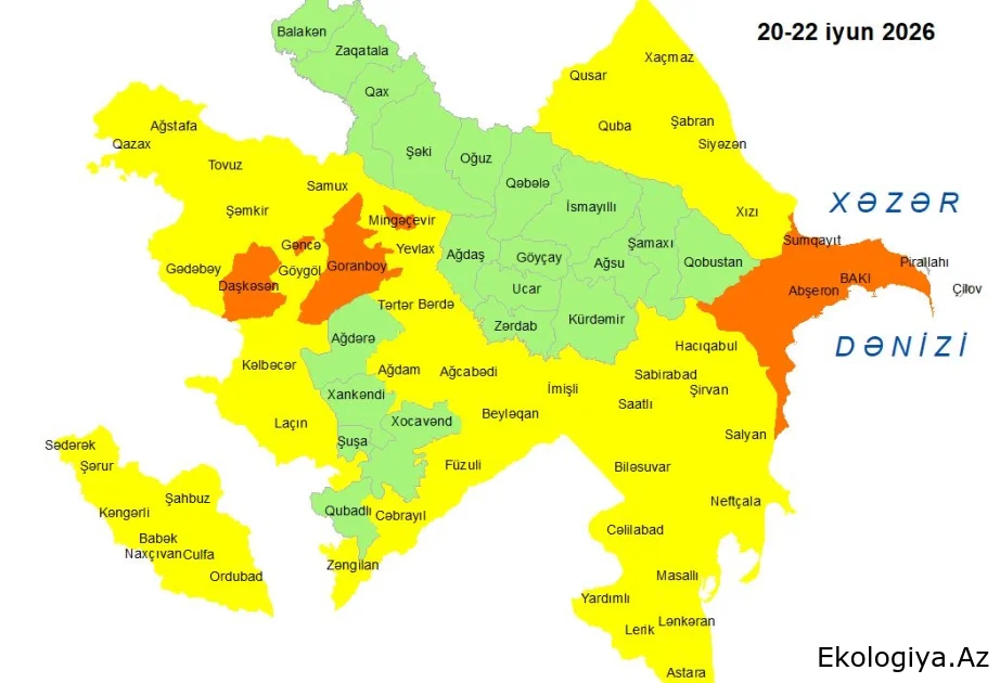 Küləkli hava şəraiti ilə bağlı sarı və narıncı xəbərdarlıq verilib