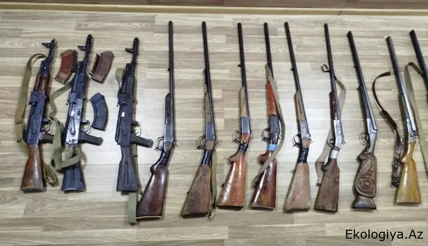 Həftəsonu qanunsuz saxlanılan 10 tüfəng, 3 avtomat aşkarlanıb
