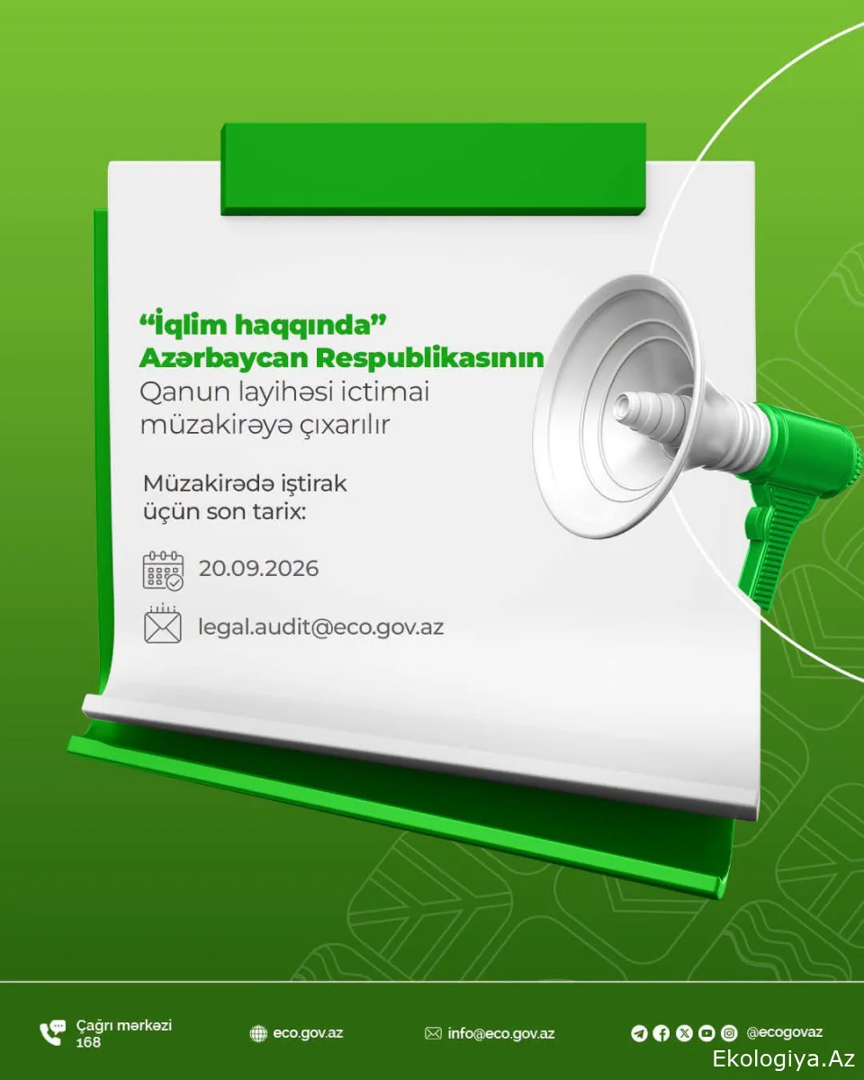 “İqlim haqqında” qanun layihəsi ictimai müzakirəyə təqdim olunub-ELAN